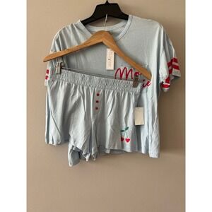 PJ Salvage Ma Cherie Cherry Short Sleeve PJ Set Medium NWT